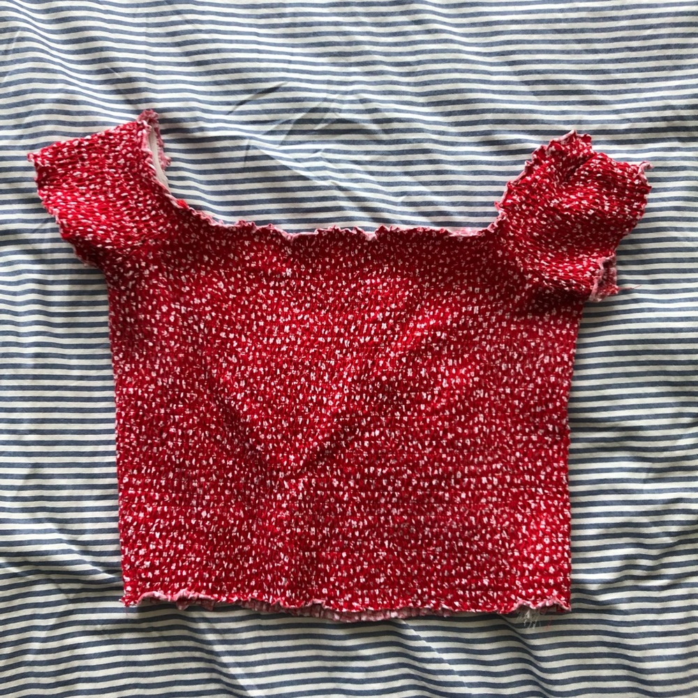 Garage Off The Shoulder Crop Top